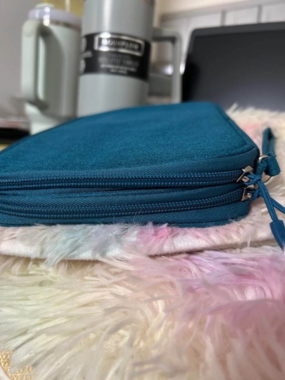 Teal Tablet Carrying Case - Protective Sleeve with Wrist Strap